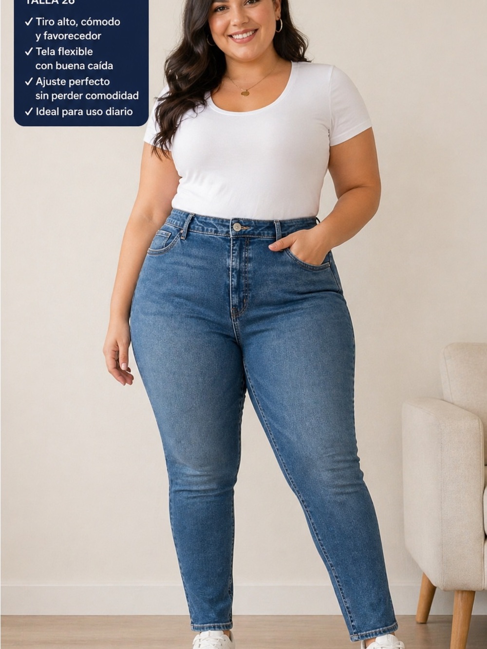 Ava & Viv High-Rise Skinny Jeans in Medium Wash Blue
